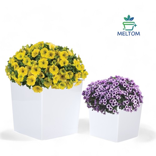 Blumenkübel eckig hochglanz - eckig,