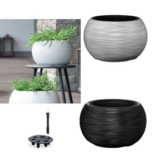 Blumentopf groß rund rillen - groß,